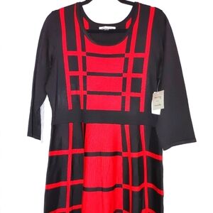 NWT Danny and Nicole Red and Black Sweater Dress Size XL